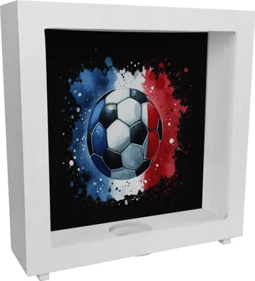 Produktbild von Fußball Frankreich Flagge Rahmen Spardose aus Holz
