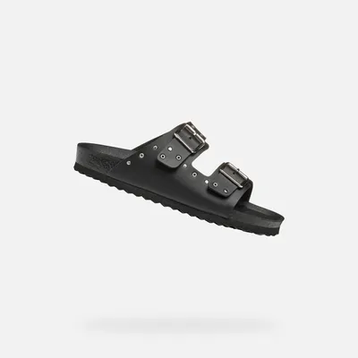 Produktbild von Geox Schwarze Mädchenpantoffeln Adriel 31