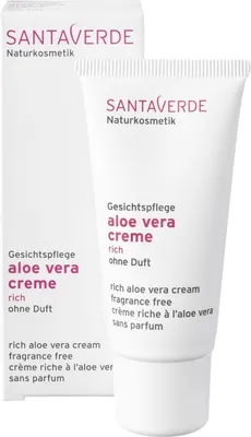 Produktbild von Santaverde Cream Rich Fragrance Free, Tagescreme, Frauen, trockene Haut, Empflindliche Haut, Gesicht, Anti-Rötung, Wirkt beruhigend, Feuchtigkeitsspendend, Nährend, Schutz, Regenerierend,..., 30 ml