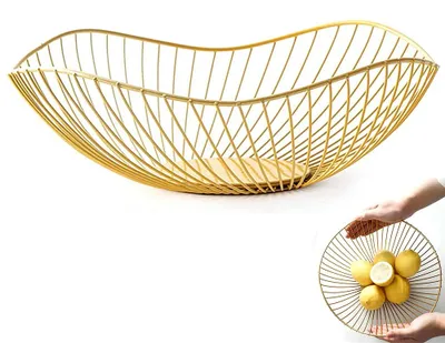 Fruchtkorb aus Eisen, gold, 27,5 cm, 1 Stück
