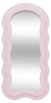 Obrázok produktu pre Zrkadlo s ružovým vlnitým rámom AYNA, 30 x 60 cm