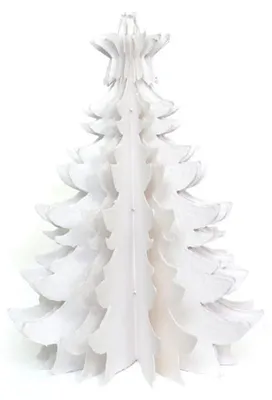 Only Natural – Papier-Weihnachtsbaum mit Ringsystem – Weiß – 76 cm – Ansicht 1