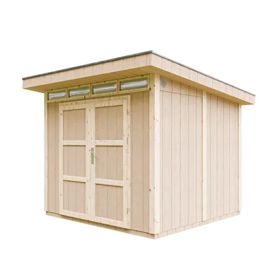 Produktbild von Gartenhaus + Boden + Bitumenfliesen - Geräteschuppen B279xL293xH239 cm - TIMBELA M903A