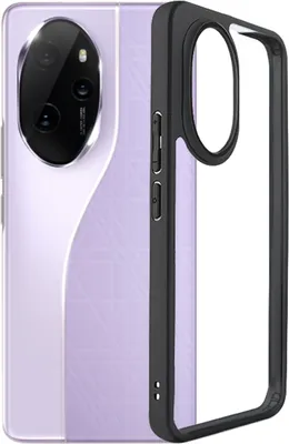 Image de Coque de protection fine noire en TPU givré + PC transparent pour Honor 200