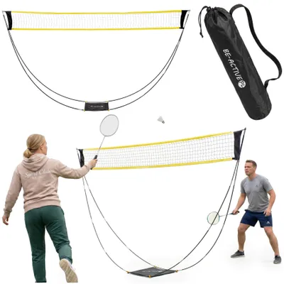 Produktbild von Badmintonnetz 3 x 1,5 m robustes für Outdoor-Sport Volleyball und Training Tragbares federballnetz Gelb