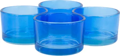 Produktbild von Teelichtgläser klein 51x33mm blau 4er Set