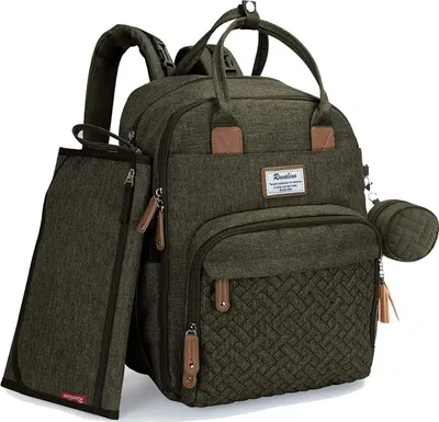 Produktbild von RUVALINO Baby Wickelrucksack Wickeltasche Rucksack mit tragbarer Wickelauflage, Schnullerhalter und