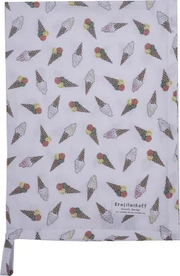 Produktbild von Krasilnikoff – Geschirrtuch KW13461 – Ice Cream, white / Eis, weiß