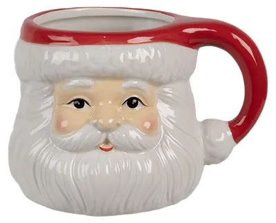 Obrázok produktu pre Clayre & Eef Hrnček 400 ml Biely červený keramický Father Christmas
