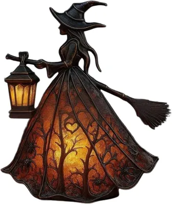 Produktbild von Halloween Hexenlampe, gotische Hexenhut Nachtlampe, warmes Licht, Deko