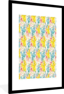 Produktbild von MuchoWow® MuchoWow® Gerahmtes Poster Blumen - Farben - Pastell 60x90 cm - Poster mit zchwarzem Bilderrahmen - Dekoration - Wandposter Wohnzimmer - Hochwertig