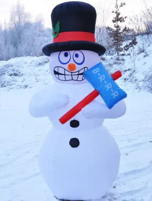 Produktbild von Weihnachtsschneemann 180 cm Weihnachtsfigur Schneemann beleuchtet aufblasbar