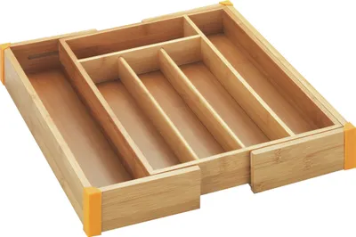 Obrázek produktu pro WENKO Zásobník na příbory Zásuvková vložka Rozšiřitelné přihrádky Kuchyňský bambusový design