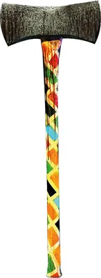 Produktbild von Bunte Horrorclown Axt als Kostümzubehör & Deko 73cm