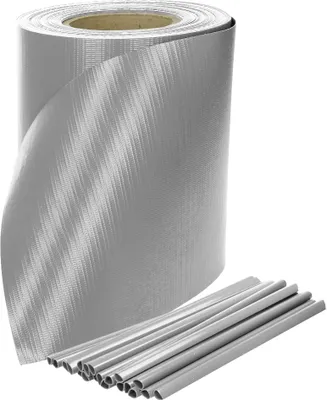 Produktbild von ECD Germany PVC Sichtschutzstreifen Sichtschutz Rolle 35m mit 20 Befestigungsclips, Grau