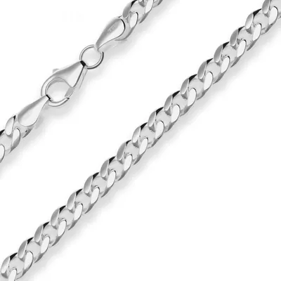Produktbild von 4,6mm Panzerkette oval diamantiert Kette Collier Halskette aus 925 Silber 55cm