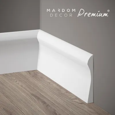 Produktbild von Mardom Sockelleiste QS003P Polyforce 18 x 128 x 2000 mm Weiß Fußleiste