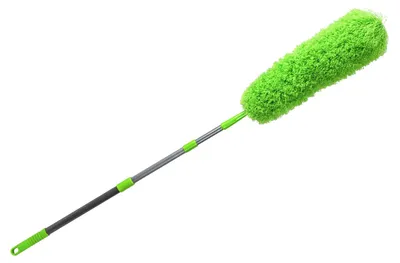 Produktbild von Maximex Teleskop-Staubwedel, ausziehbar von 116-181 cm, mit variablem Stiel & 90 Grad knickbaren Wedel, Mikrofasern laden sich statisch auf, Staub wird magisch angezogen, kein Aufwirbeln