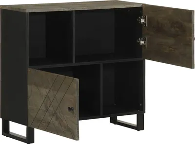 Produktbild von vidaXL Sideboard Schwarz 80x33x75 cm Massivholz Mango
