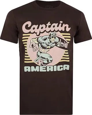 Obrázok produktu pre Kapitán Amerika - "70. roky" tričko pre mužov TV854 (XL) (Tmavá čokoládová hnedá)