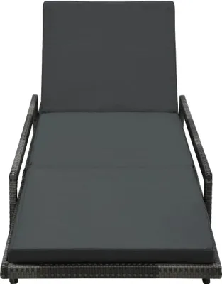 Obrázok produktu pre vidaXL Lehátko s vankúšom Poly Rattan Grey