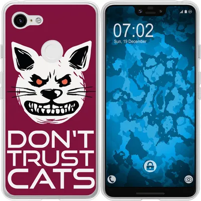 Produktbild von PhoneNatic Case kompatibel mit Google Pixel 3 XL Silikon-Hülle Crazy Animals Katze M1