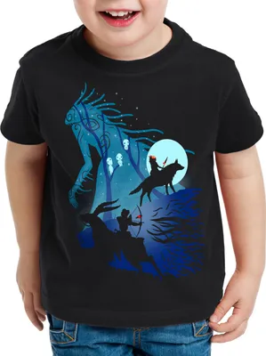 Produktbild von style3 Mononoke Vollmond Kinder T-Shirt wolf prinzessin anime