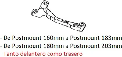 Produktbild von Hope Vorne/hinten H Is Postmount-scheibenadapter Schwarz 160-183 mm / 180-203 mm Schwarz 160-183 mm / 180-203 mm
