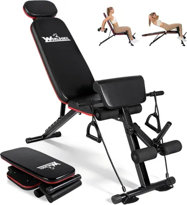 Produktbild von ZMH Hantelbank Klappbar Verstellbar Multifunktionale Fitnessbank 7 in 1 Schrägbank Trainingsbank Bench für zu Hause oder im Fitnessstudio bis 150KG
