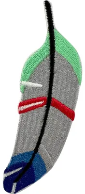 Stickpatch Feder, 5,3 x 7,1 cm, zum Aufnähen auf Kleidung