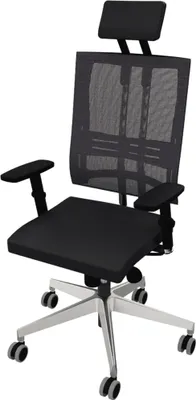 Produktbild von NowyStyl Bürodrehstuhl Net Motion Armlehne Kopfstütze alu/schwarz