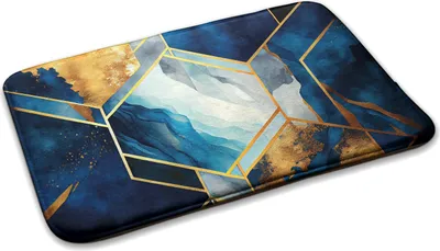 Produktbild von Teppich Wohnzimmer Schlafzimmer Modern - 90 cm x 60 cm - Abstrakte Geometrische Komposition