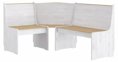 Produktbild von vidaXL Eckbank REINE 151 cm Honigbraun und Weiß Massivholz Kiefer