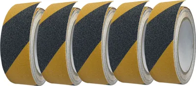 Produktbild von Klebeband Antirutschband Gripband 50mmx5m Antirutschstreifen schwarz-gelb 5 St.