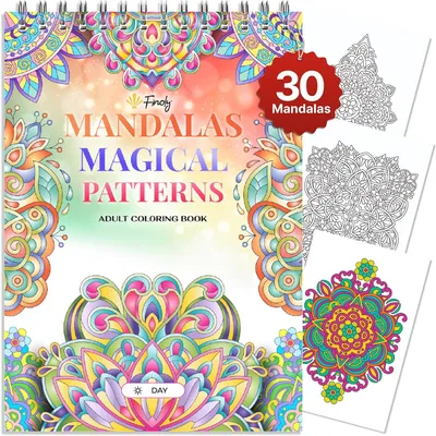 Productafbeelding van Magical Patterns Kleurboek voor volwassenen, magische patronen, 30 originelen, mandala-boeken om in te kleuren, A4, mandala-album om in te kleuren