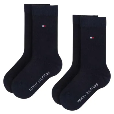 Image de Tommy Hilfiger - Chaussettes pour enfants (lot de 2) NA701 (27,5 EU - 30,5 EU) (marine)