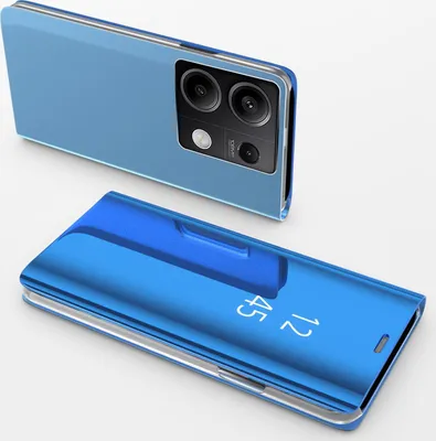 Produktbild von Handy Hülle für Xiaomi Redmi Note 13 5G Clear View Hülle Klapp Flip Hülle Bumper Cover Spiegel Mirror, Farbe: Blau