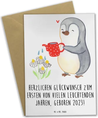 Produktbild von Mr. & Mrs. Panda Grußkarte 2023 Geburtstag - Weiß - Geschenk, Geburtstagswünsche, weihnachtskarten, osterkarte, hochzeitskarten, einladungskarten, Geburtstagsgeschenk