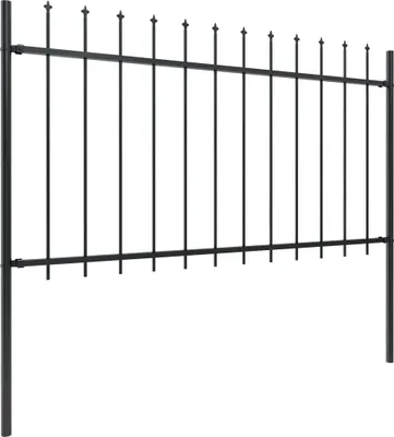 Zdjęcie produktu dla vidaXL Ogrodzenie ogrodowe z grotami stalowymi 13,6 x 1 m czarne