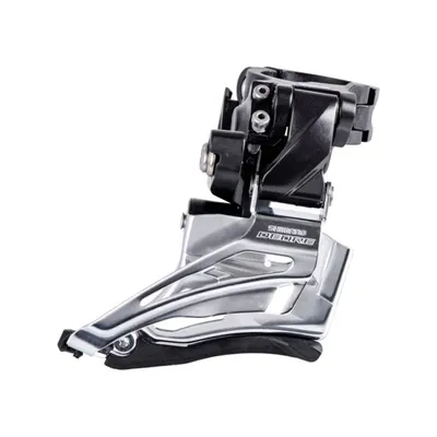 Obrázok produktu pre SHIMANO FD-M6025-H predné prehadzovačky 'Deore', 2x10 rýchlostí, objímka 34,9 mm, výkyvné, dvojitý ťah, 66-69°, vysoká objímka, čierna/strieborná