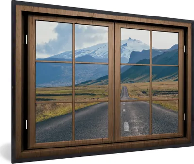 Produktbild von MuchoWow® MuchoWow® Gerahmtes Poster Aussicht - Berg - Straße 60x40 cm - Poster mit zchwarzem Bilderrahmen - Printing - Wanddeko Schlafzimmer