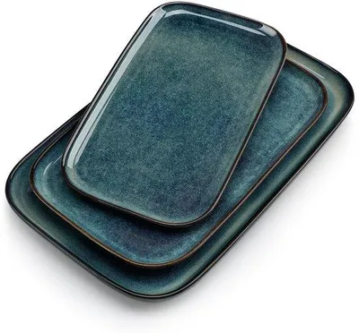 Produktbild von 3-teiliges Keramik-Geschirr-Set grün