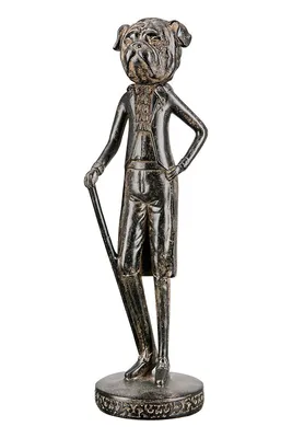 Image de Gilde Figur, Bulldogge, "Gentleman", Kunstharz, braun, VE 2, H. 32.5 cm, D. 10 cm 37656 4063387376560