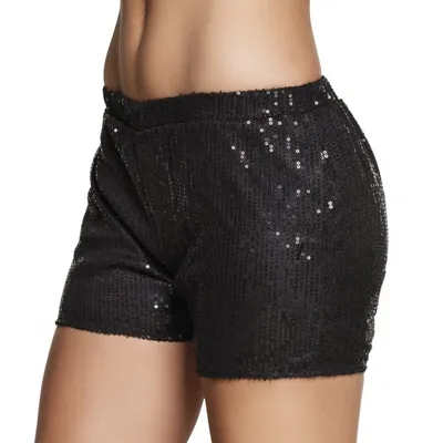 Image de Shorty à paillettes noir pour femme - Taille unique