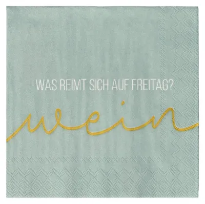 Produktbild von Räder Design Cocktailserviette Was Reimt Sich Auf Freitag (20-teilig)