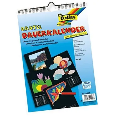 Image de Folia 23601 Calendrier de bricolage - A4, blanco, noir, 13 feuilles + 1 couverture supplémentaire