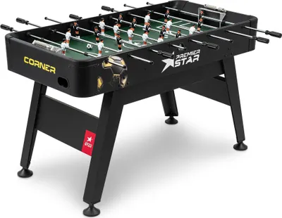 Produktbild von Hop-Sport Kickertisch Corner – Tichfußball für Kinder und Erwachsene – Tischkicker inkl.3 Bälle, sehr stabil und robust