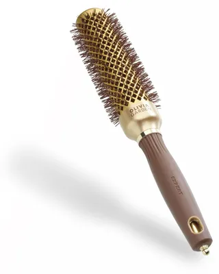 Produktbild von Olivia Garden Expert Blowout Speed Keramik-Rundbürste, Gold & Braun, 35 mm