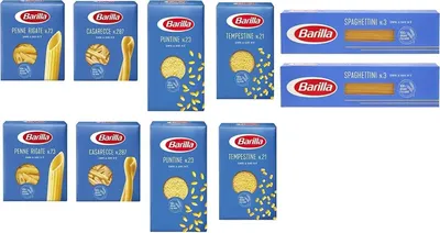 Produktbild von TESTPAKET Pasta Barilla italienisch ( 10 x 500g ) 5 Arten von Nudeln (Spaghettini-Penne Rigate-Tempestine-Puntine-Casarecce)