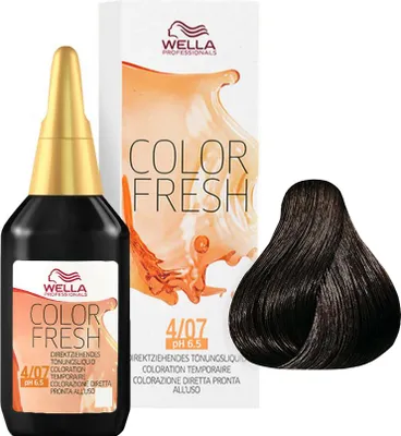 Produktbild von Wella Color Fresh, Braun, 4/07, Medium Brown/natural Brown, Frauen, 75 ml, Alle Haare